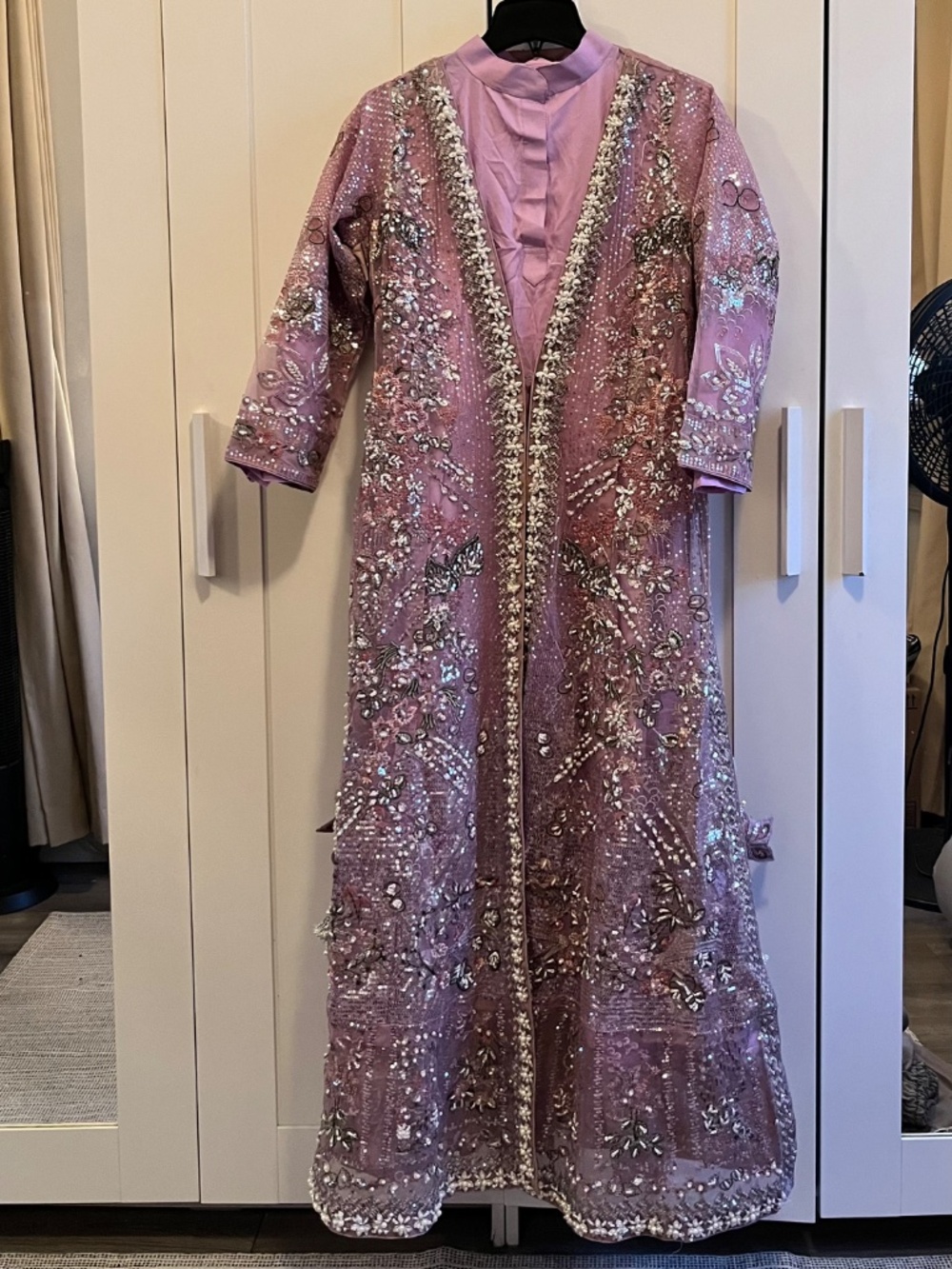 pink purple lilies 4-piece desi dress, pakistani indian dress - Picture 9 of 15